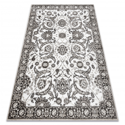 Tapijt MATEO 8037/944 Klassiek kader, bloemen - structureel grijs / beige
