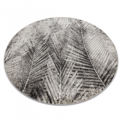 Alfombra MATEO 8035/944 círculo Moderna hojas de palma - estructural gris / beige 