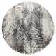 Okrúhly koberec MATEO 8035/944 Moderný palmové listy - štruktúrna sivá / béžová