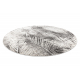 Kulatý koberec MATEO 8035/944 Moderní palmové listy - strukturální šedá / béžový