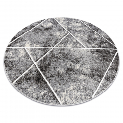 Tapis MATEO 8031/644 cercle Moderne, géométrique, triangles - structurel gris 