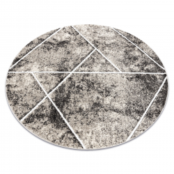 Tapis MATEO 8031/944 cercle Moderne, géométrique, triangles - structurel gris / beige