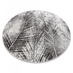 Tapis MATEO 8035/644 cercle Moderne feuilles de palmier - structurel gris 