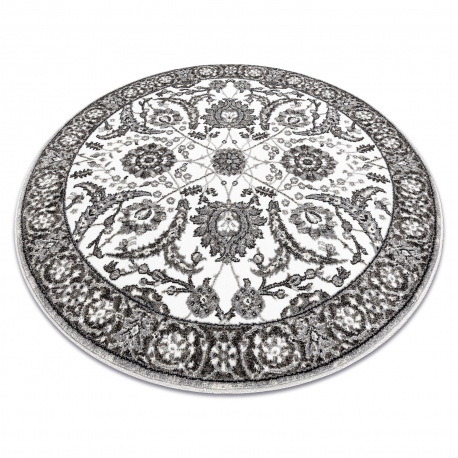 Tapis MATEO 8037/644 cerchio Moderno cornice, fiori - strutturale grigio 