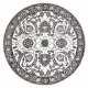 Kulatý koberec MATEO 8037/644 Moderní rám, květiny - strukturální šedá