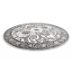 Kulatý koberec MATEO 8037/644 Moderní rám, květiny - strukturální šedá