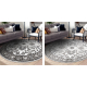 Tappeto MATEO 8037/644 cerchio Moderno cornice, fiori - strutturale grigio 