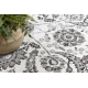 Okrúhly koberec MATEO 8037/644 Moderný vzor rámu, kvety - štruktúrna sivá