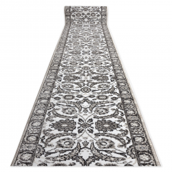 Alfombra de pasillo MATEO 8037/944 Clásico marco, flores - estructural gris / beige 
