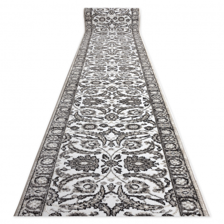Tapis de couloir MATEO 8037/944 Classique cadre, fleurs - structurel gris / beige