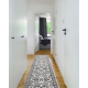 Tapis de couloir MATEO 8037/944 Moderne cadre, fleurs - structurel gris / beige