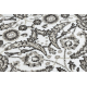 Behúň MATEO 8037/944 Moderný vzor rámu, kvety - štruktúrna sivá / béžová