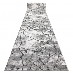 Vloerbekleding modern COZY 8873 Cracks Gescheurd beton - Structureel, twee poolhoogte , donker grijskleuring