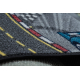 COVOR REBEL ROADS Racers 97 Străzi, mașini antiderapant pentru copii - gri