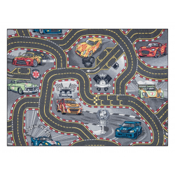 TAPPETO REBEL ROADS Racers 97 Strade, automobili antiscivolo per bambini - grigio