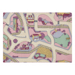 REBEL ROADS TEPPE Playtime 63 Småby, sklisikre for barn - rosa / beige