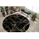 Matto EMERALD yksinomainen 2000 ympyrä - glamouria, tyylikäs marmori, geometrinen musta / kulta-