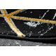 Koberec kulatý EMERALD výhradní 2000 glamour, stylový mramor, geometrický černý / zlato