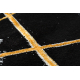 Ексклузивно EMERALD Тепих 2000 круг - гламур, стилски мермер, геометријски црн / злато