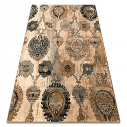 Wool carpet POLONIA Olivo Ornament kamel beige