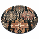 Vlnený okrúhly koberec SUPERIOR DIAS etnický tmavomodrý