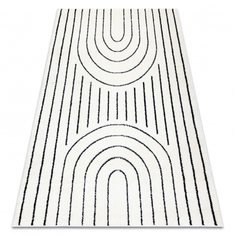 Moderní koberec MODE 8494 geometrická krémová / černá