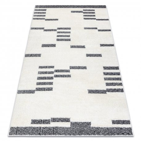Moderný koberec MODE 8511 geometrická krémová / čierna