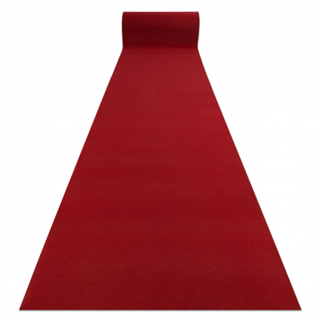 Alfombra de pasillo con refuerzo de goma RUMBA 1974 Boda un solo color burdeos, rojo 200cm