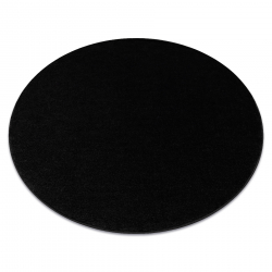 Tapijt SOFTY cirkel uniform, enkele kleur zwart
