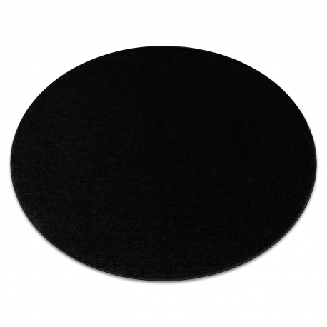 Tapijt SOFTY cirkel uniform, enkele kleur zwart