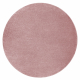 Alfombra SOFTY circulo llanura color sólido rosado