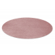 Tapis SOFTY cercle plaine couleur unie rose