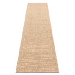 Sisal tapijt, loper TIMO 5979 buitenshuis kader donker beige