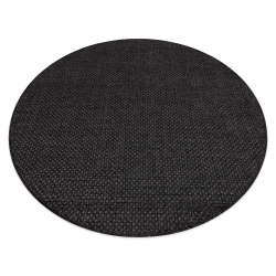 Fonott TIMO 0000 kör sizal szőnyeg szabadtéri fekete
