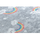 JUNIOR 52063.801 tapijt wasbaar Regenboog, wolken voor kinderen antislip - grijs