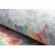 Tappeto lavabile JUNIOR 52063.801 Arcobaleno, nuvole per bambini antiscivolo - grigio