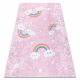 JUNIOR 52063.802 umývací koberec Dúha, mraky pre deti protišmykový - ružová