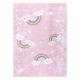 Alfombra lavable JUNIOR 52063.802 Arcoiris, nubes para niños antideslizante - rosado