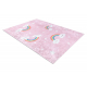 Dywan do prania JUNIOR 52063.802 Tęcza, chmurki dla dzieci, antypoślizgowy - różowy
