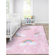 JUNIOR 52063.802 tæppe skal vaskes Regnbue, skyer for børn skridsikker - lyserød