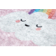 JUNIOR 52063.802 matto Sateenkaari, pilviä lapsille liukumaton - vaaleanpunainen