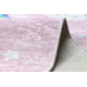 Tappeto lavabile JUNIOR 52063.802 Arcobaleno, nuvole per bambini antiscivolo - rosa