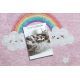 Tapis lavable JUNIOR 51300.802 Arc-en-ciel, nuages pour les enfants antidérapant - rose