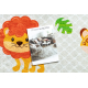 JUNIOR 52104.801 pralna preproga Safari, živali za otroke protizdrsna - siva