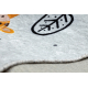 JUNIOR 51490.802 mosható szőnyeg állatok, utcák gyerekeknek csúszásgátló - szürke