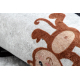 JUNIOR 51490.802 tapijt wasbaar straten dieren voor kinderen antislip - grijs