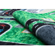 JUNIOR 52052.802 tapijt wasbaar Stad dieren voor kinderen antislip - groen / zwart 