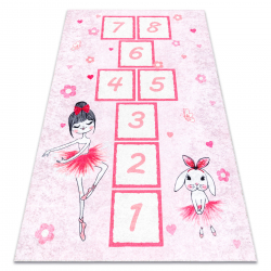 JUNIOR 51828.802 washing carpet hopscotch, ballerina for children anti-slip - pink