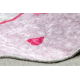 Alfombra lavable JUNIOR 51828.802 rayuela, bailarina para niños antideslizante - rosado