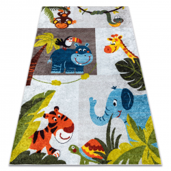 JUNIOR 51858.802 umývací koberec Zvieratá, Afriky pre deti protišmykový - sivá